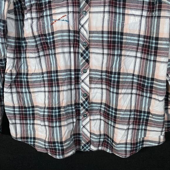 Ariat Womens Shirt Multicolored Plaid Button Up Long Sleeve Cotton Blend Large - Picture 3 of 11